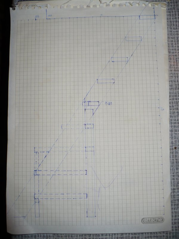 План лестницы в боковой проекции