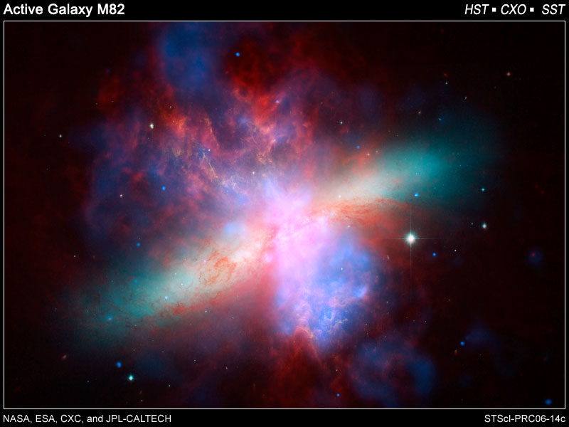 Chandra Hubble Spitzer X-ray Vis