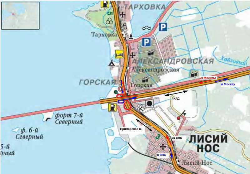 Развязка Приморского шоссе и СПБ