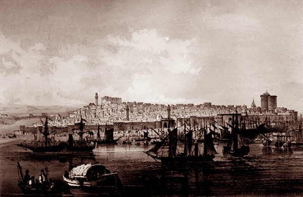 Панорама города до 1865 года.